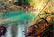 A lake, formed by the underground river.