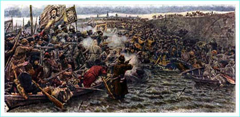 A march of peasant troops.
